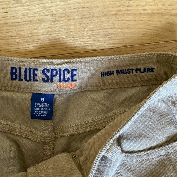 Blue Spice Courdaroy Jeans Flare Cut Size 9 Tan Pants Fall Fashion Brown Sz Nine - Picture 6 of 6